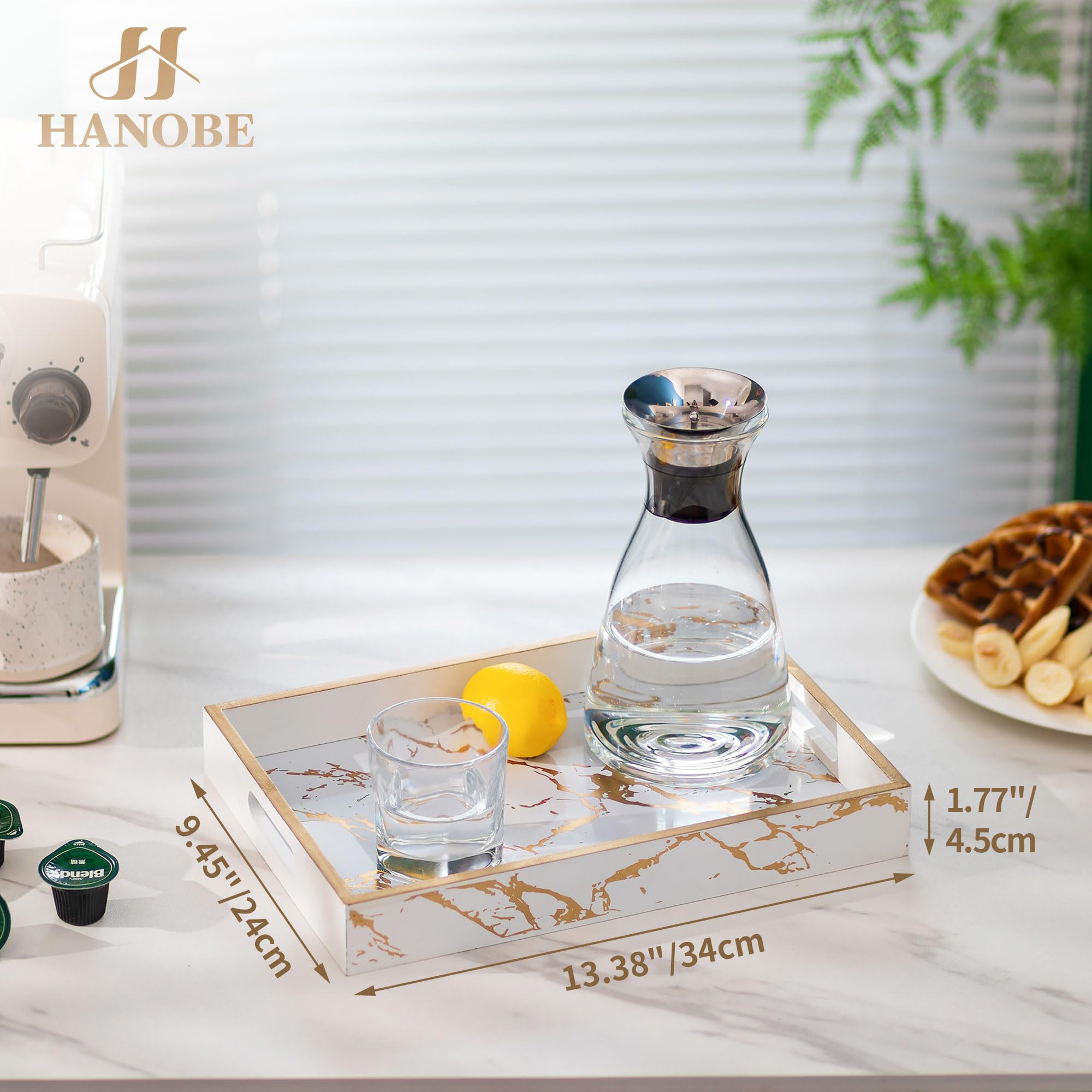 Karibiber Vassoio Da Bagno In Marmo Verde - Decorativo Per Piano Lavabo, Comò E Tavolini - Foto 6