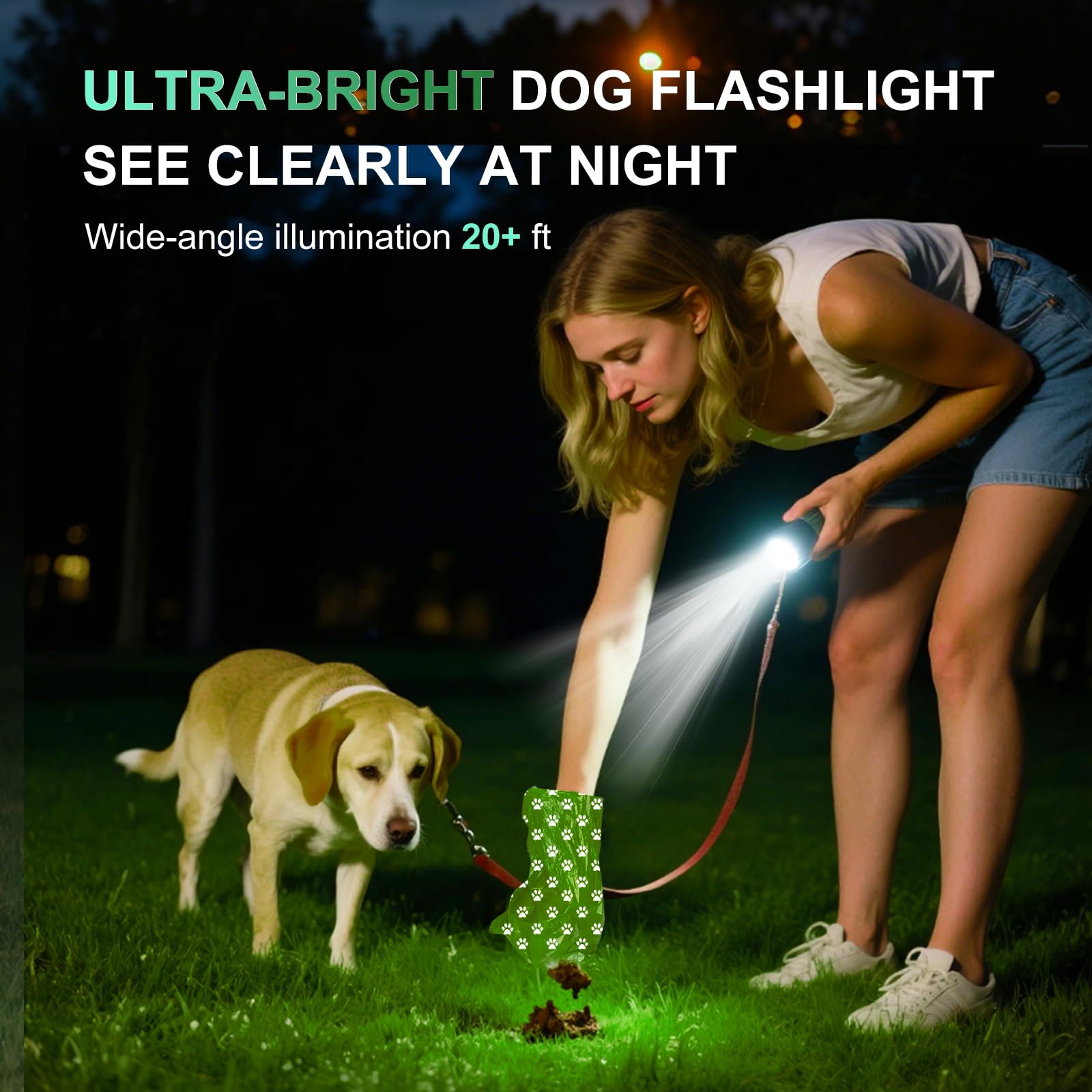 Tubasion 3-in-1 Dog Poop Bag Holder with Flashlight 7-Color - Image 2