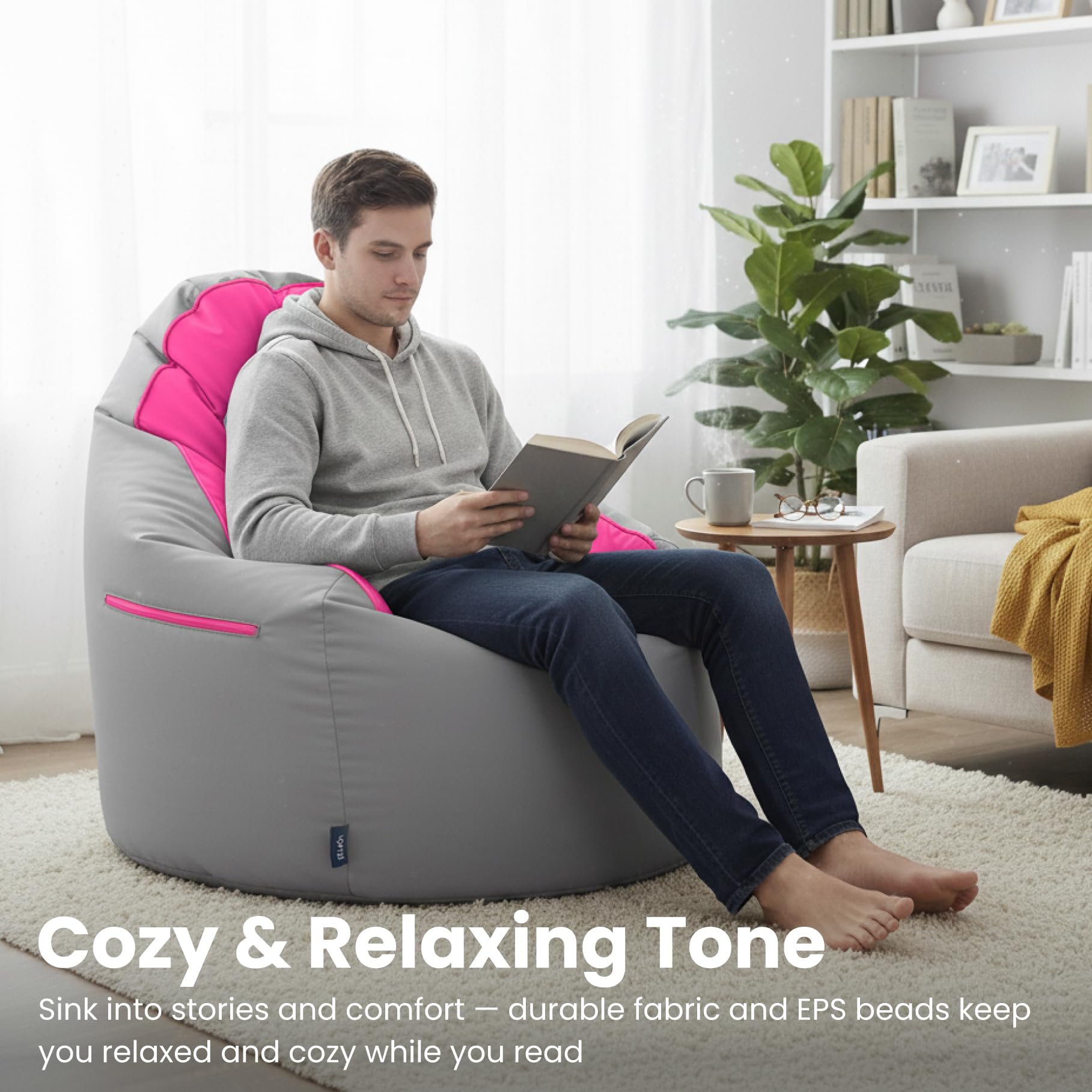Loft 25 Pouf de jardin pour adulte | Jouet confortable intérieur/extérieur, salon | Dossier haut, résistant à l'eau, doux au toucher | Design ergonomique léger