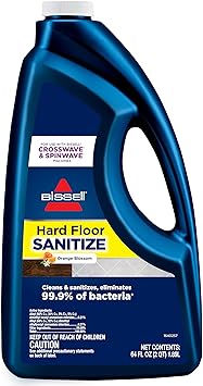 Bissell Hard Floor Sanitize Formula, 25041, 64 Fl Oz CrossWave & Spinwave, Use on Sealed Hard Floors, Orange Bloosom