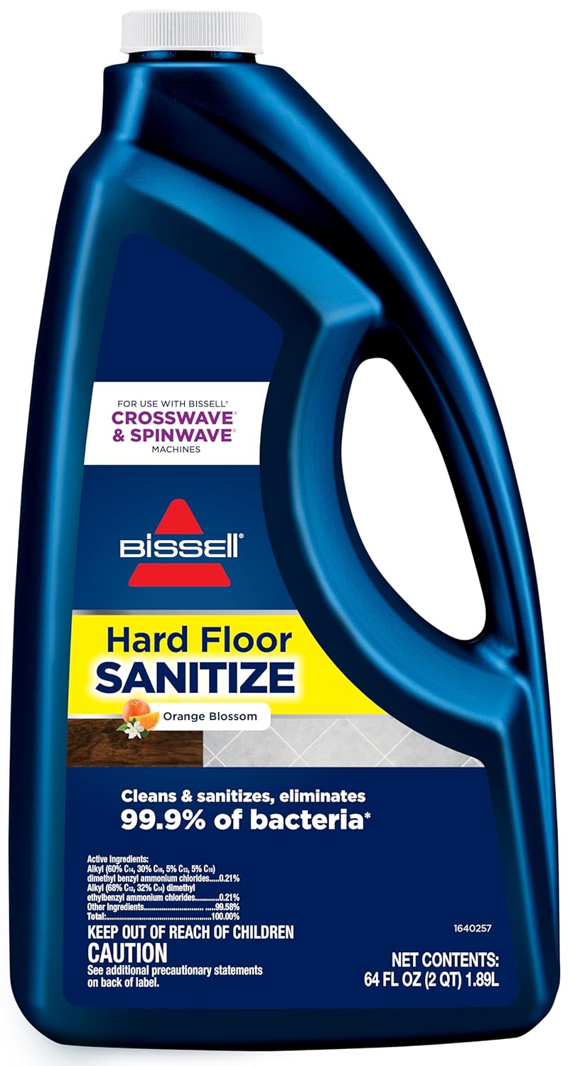 Bissell Hard Floor Sanitize Formula 25041 64 Fl Oz CrossWave Spinwave Use on Sealed Hard Floors Orange Bloosom