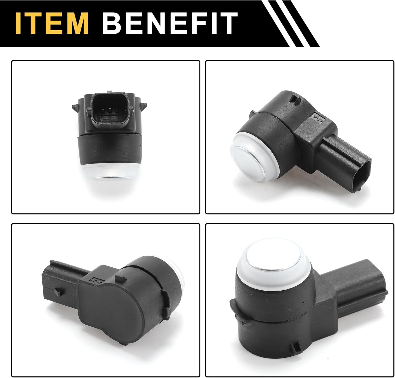 4 Pcs Bumper Backup Parking Sensor for Chevrolet Silverado for GMC Sierra 1500 2500 HD 2007-2013 Reverse Parking Assist Sensor No.15239247 Silver Tone