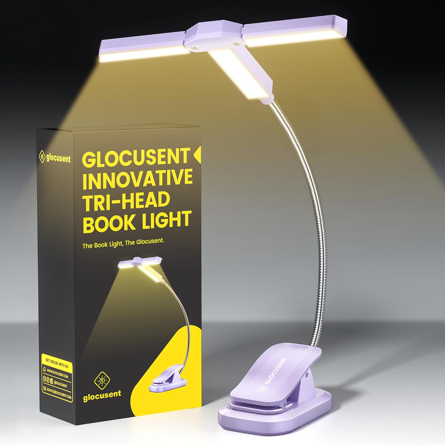 Glocusent Lampe De Cou Pour Lecture – 3 Couleurs, 6 Niveaux De Luminosité, Rechargeable USB-C, étui Inclus