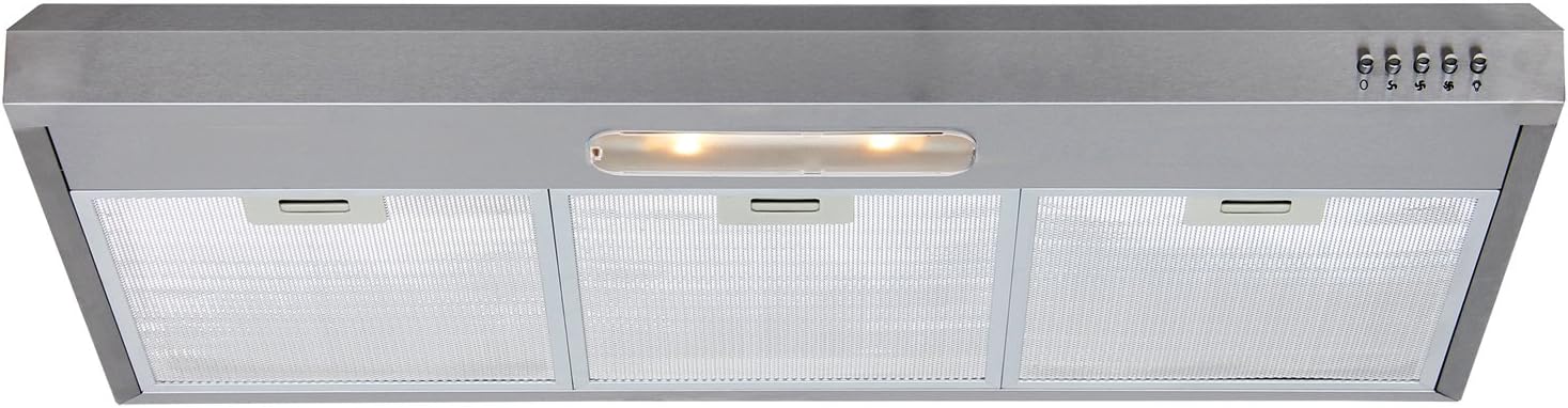 Bourkeliving 36" Under Cabinet Stainless Steel 3 Speeds Push Control Range Hood Vent DPL-00104E-90