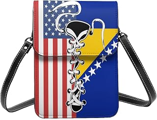 Vintage America Cote D'Ivoire Flag Funny Shoelace Small Crossbody Purse Cell Phone Bag for Women