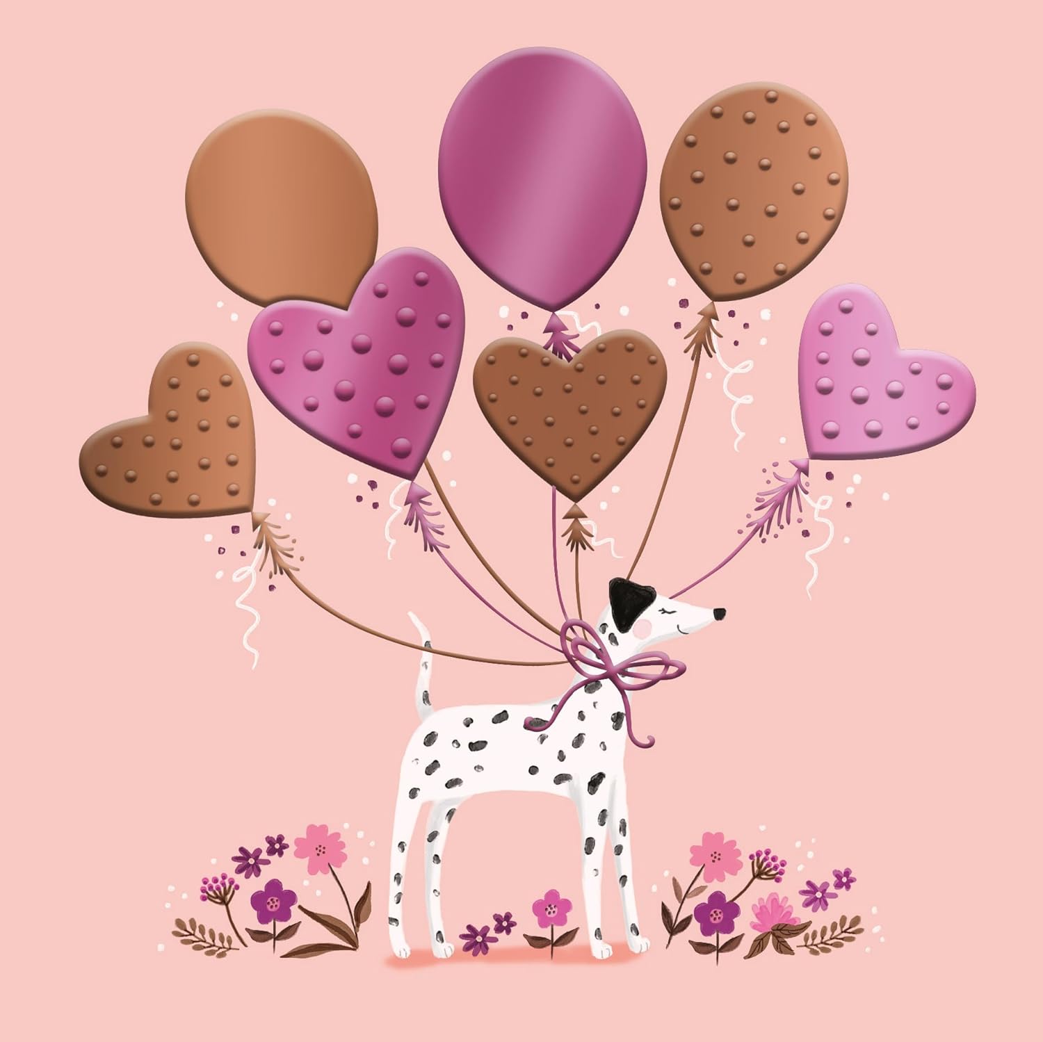 Piccadilly Greetings Modern Luxury Birthday Card, Dalmatian - 160 mm sq