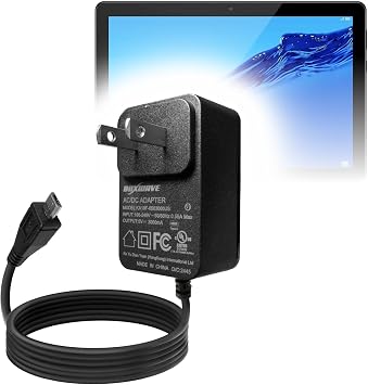 BoxWave Charger Compatible with Huawei MediaPad T5 - Wall Charger Direct 15W, Rapid Charge Your Device with Built-in 3ft Cable