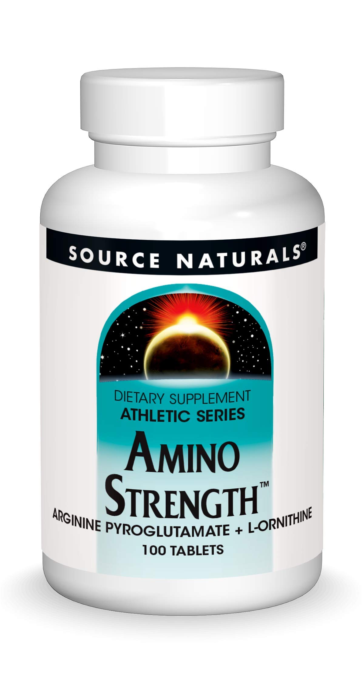 Source Naturals Amino Strength - Arginine Pyroglutamate Plus L-Ornithine - Athletic Series Dietary Supplement - 100 Tablets