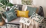 ZWJD Kissenbezug 45x45 4er Set Dekokissen Kissenbezüge Dekoration Outdoor Kissenbezüge Leinen Dekokissen für Schlafzimmer, Sofa, Stuhl, Bett, Garten (45 x 45 cm,Wassergrün)