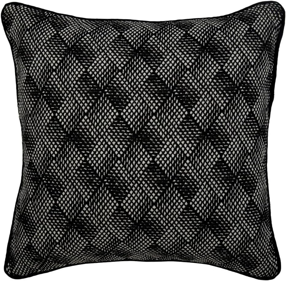 The HomeCentric Decorative Pillow Cover, Black Decorative Throw Pillow Covers for Couch 16x16 inch (40x40 cm) Cotton Pillowcase with Zipper, Geometric, Modern Toss Pillow Covers - Sanity Illusions