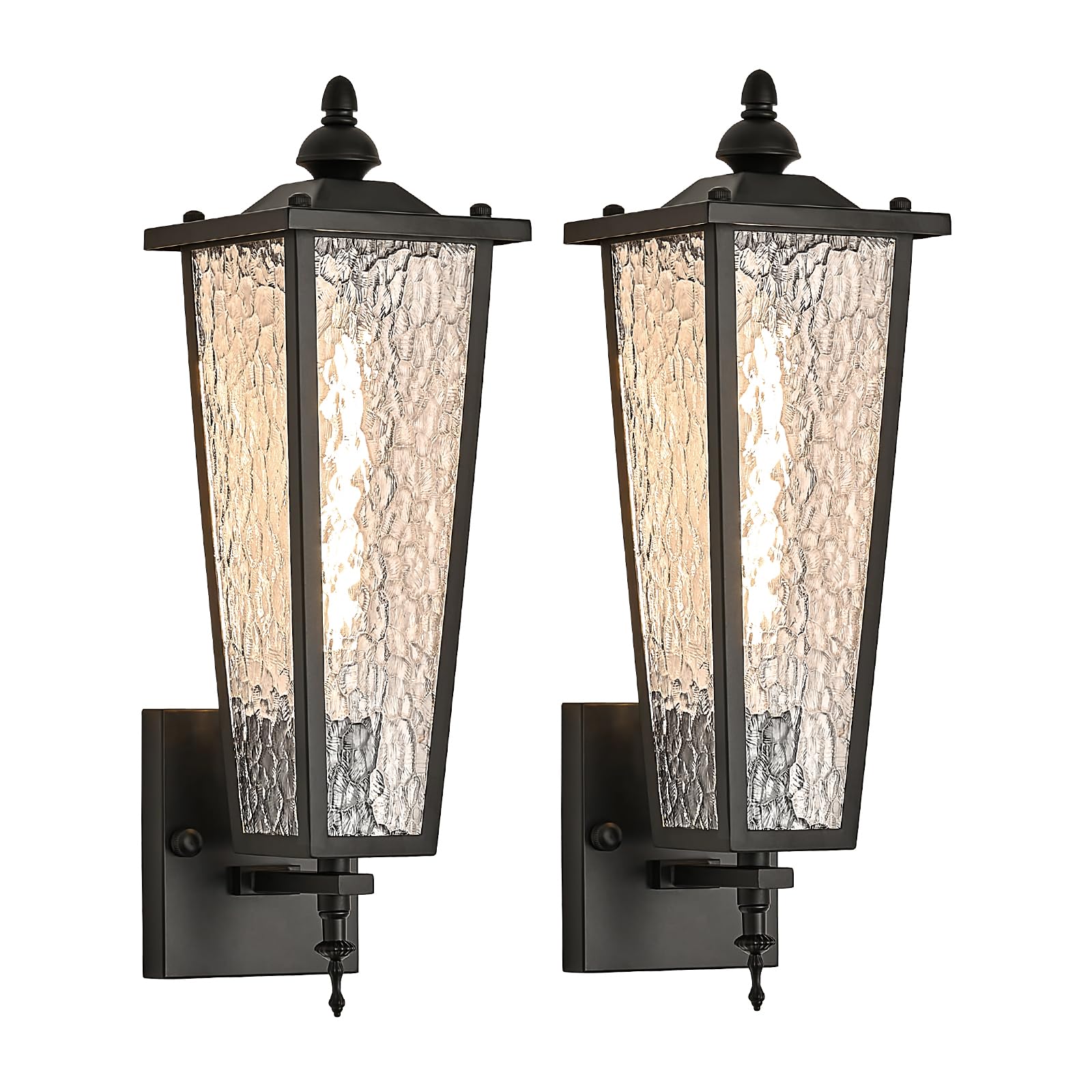 2-Pack Outdoor Wall Light,Black Exterior Waterproof Lantern