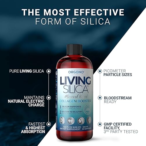 Miniatura 4 de Living Silica - Líquido potenciador de colágeno  Bebida vegana para aumentar el colágeno  Apoya la producción saludable de colágeno y elastina para