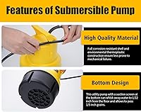 Vista 4 de El kit de descarga del calentador de agua sin tanque incluye bomba de sumidero sumergible de 1/4 HP con dos adaptadores y cubo de 3 galones