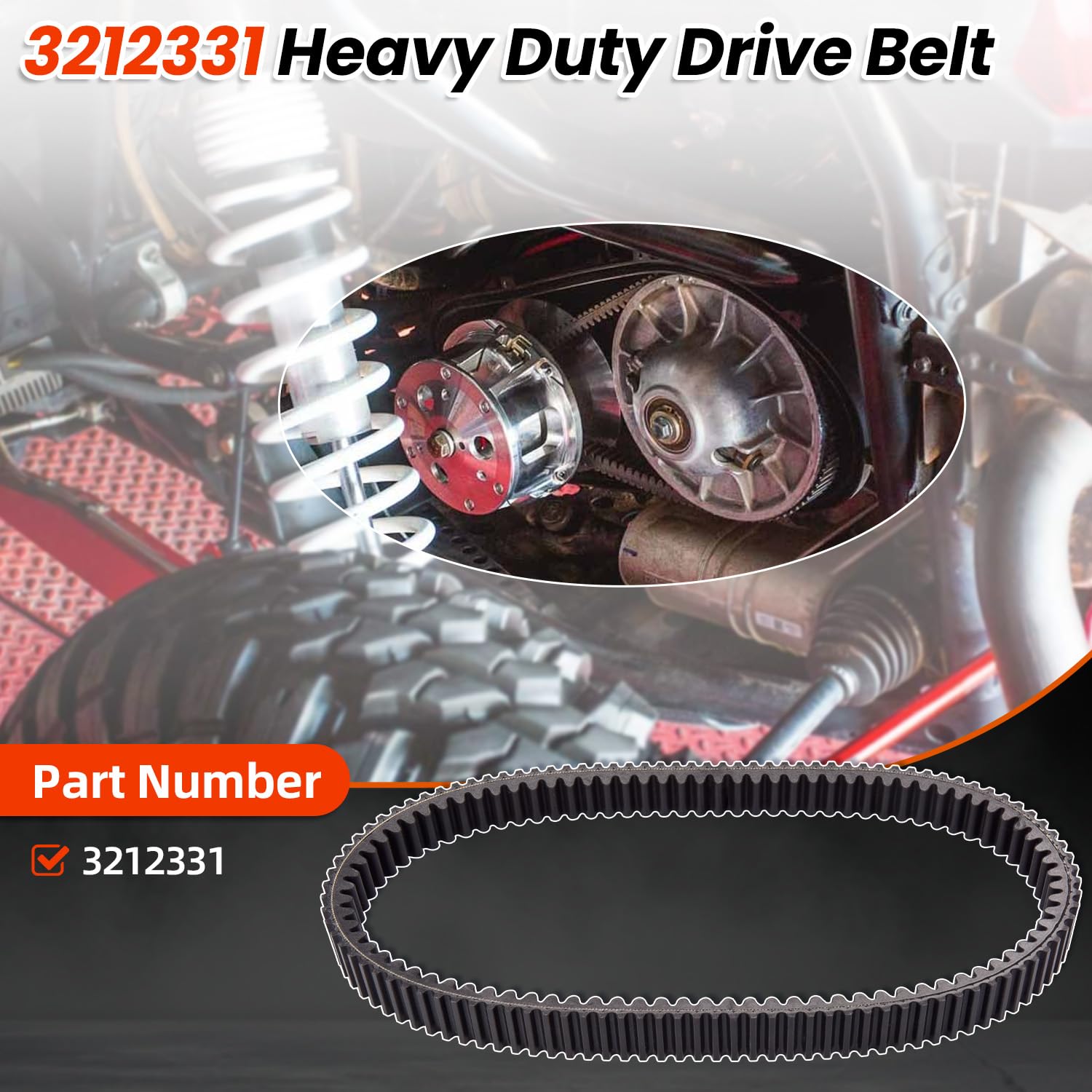 3212331 Drive Belt Heavy Duty Compatible with Polaris Sportsman 1000 XP, 850 Sportsman, Scrambler S 1000 XP Models