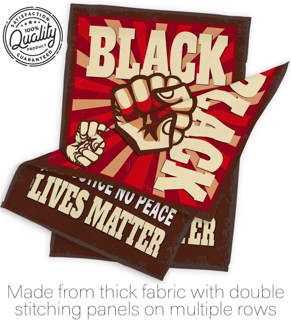 No Justice Peace Garden Flag - Set Wall Hanger Support Cause BLM Anti Racism Revolution Movement Equality Social - House Decoration Banner Small Yard Gift Double-Sided Made In USA 13 X 18.5