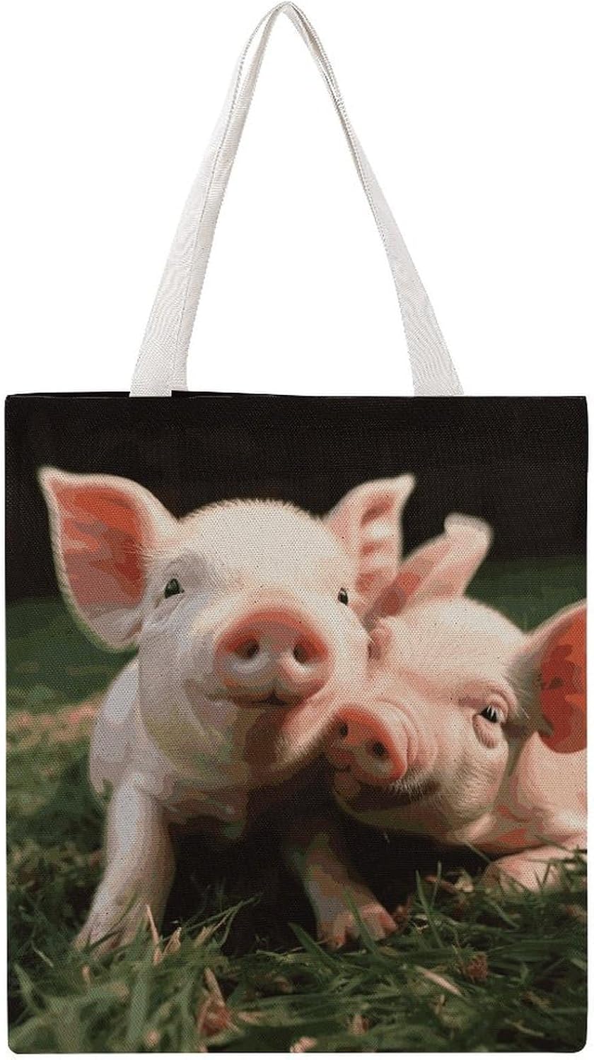Smiling Canvas Tote Bag Reusable Grocery Bag