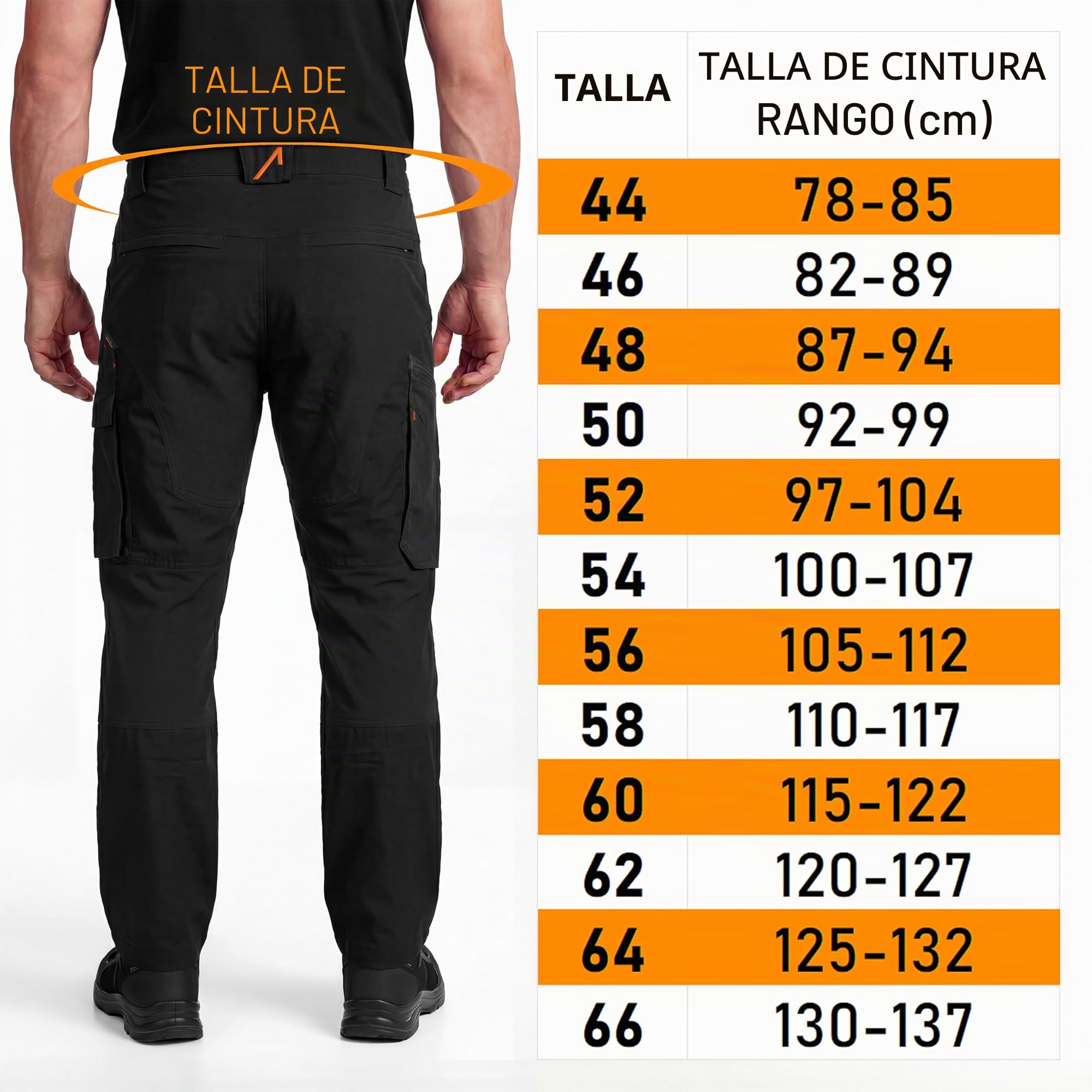 ACE Constructor Pantalones híbridos Largos de Trabajo para Hombre: Pantalones Cargo para Exteriores con Cordura y Cintura elástica para Hombre - 44 a 66