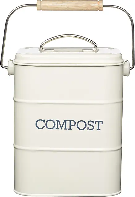 Compostador Pequeño Living Nostalgia Antique Cream 3L - Cubo Metal Cocina