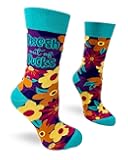 Women's Novelty Floral Crew Socks with Funny Saying - Fresh Out of F-cks - 1 Pair - 1 Size Fits Most