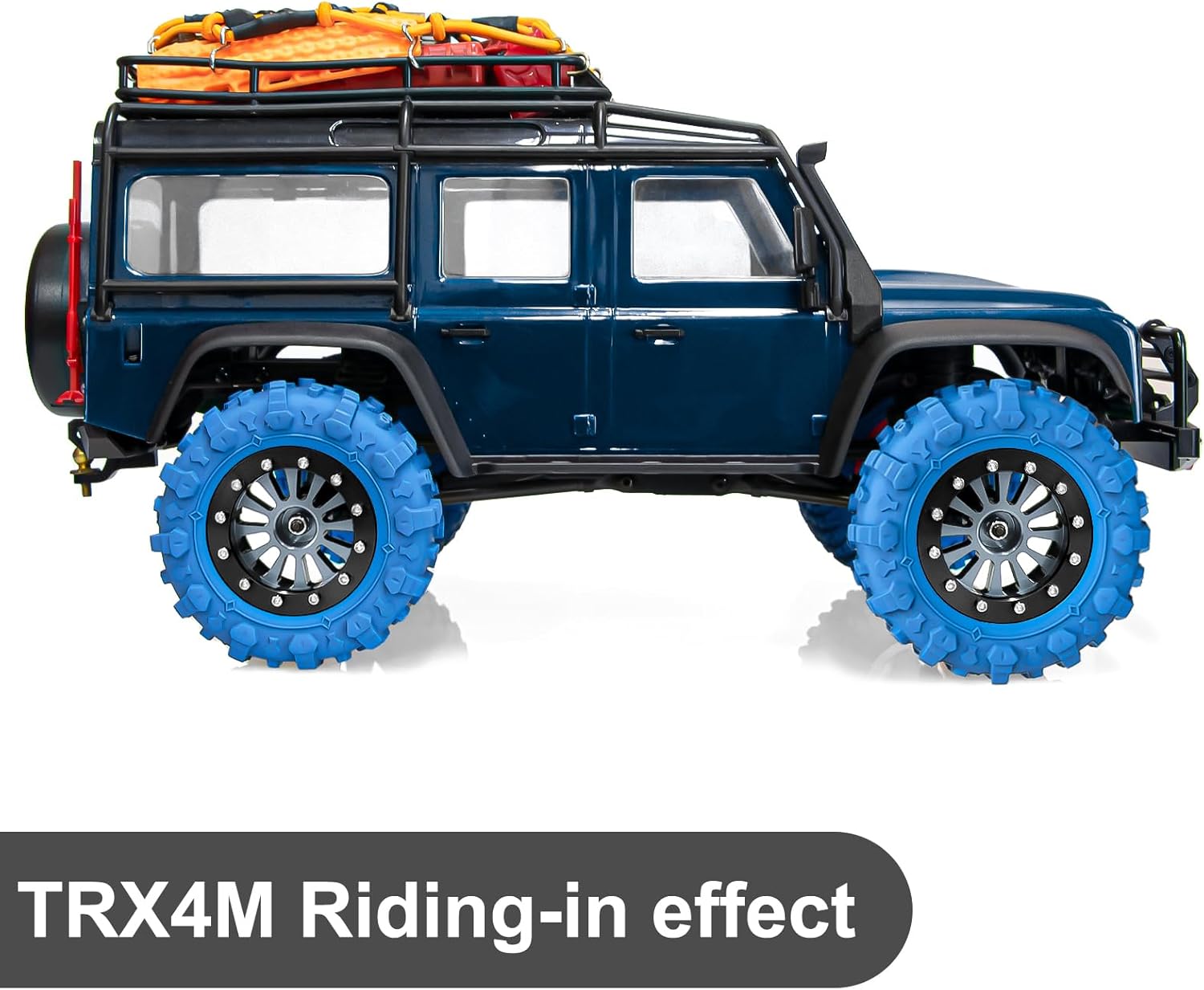 LRFHL 1.3 Crawler Tires Colored 1.3" Aluminium Beadlock Wheel Tires Set for 1/18 1/24 TRX4M SCX24 RC Crawler Car Upgrade (4PCS, Blue)