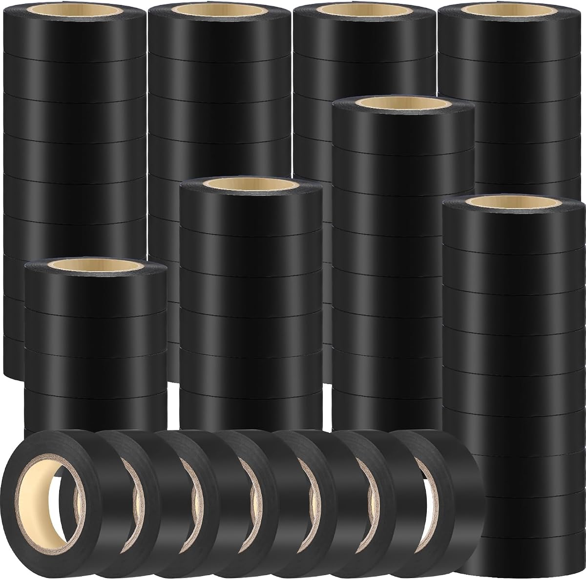 Qilery 60 Pack Vinyl Electrical Tape Bulk Electric Tape, Black