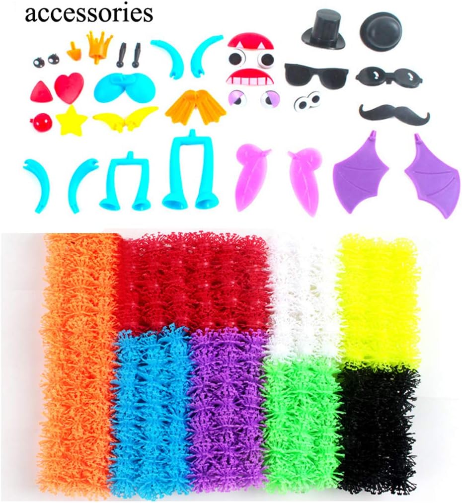 640pcs Building Blocks with Storage Box, OMGOD DIY Creative Interlocking Solid Plastic Blossom Sticky Puff Balls Assembling Educational Puzzle Magnet Tiles Building Toys for 4 5 6 7+ Years Boys Girls