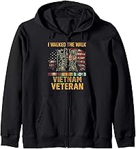I Walked The Walk Vietnam Veteran Flag American US Vet Zip Hoodie