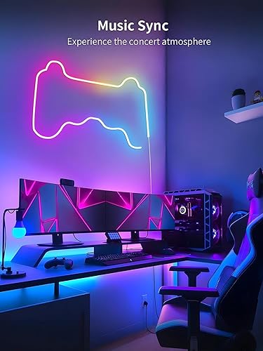 Miniatura 3 de MMEEVT Luz de neón Srtip, 10 pies3M RGB+IC Dream Color Dynamic LED Rope Lights, control de aplicación Bluetooth, sincronización de música, diseño