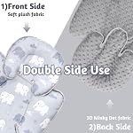 TANOFAR Insert de siège de voiture pour bébé gris, tête de siège d'auto souple support pour enfant, 2-in-1 Coussin de siège bébé réversible, parfait pour les garçons et les filles, éléphant