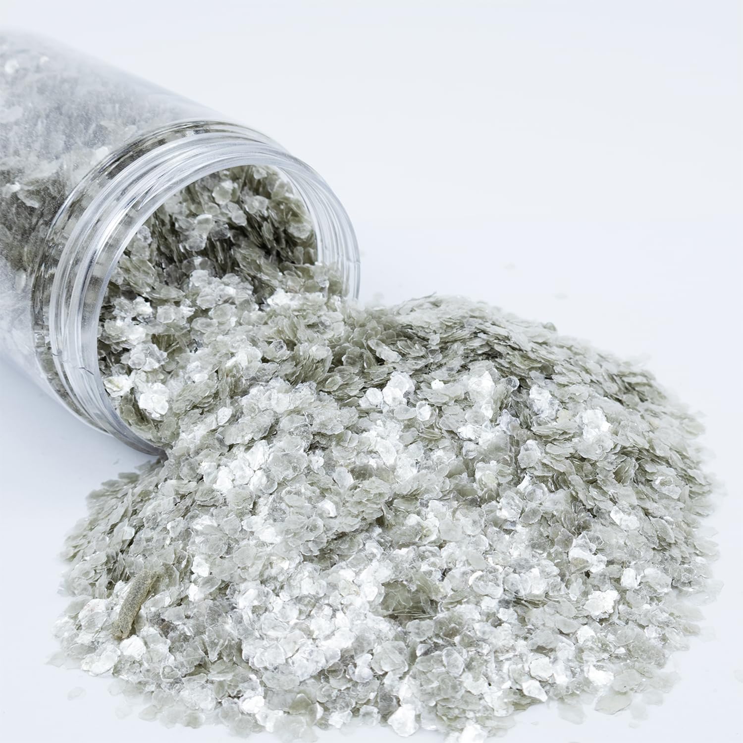 Mica Flakes,Natural Epoxy Flakes Glitter,3-6mm,150g (Pure White)