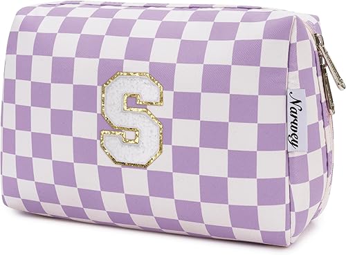 Vista 40 de Narwey Bolsa de maquillaje con iniciales para adolescentes y niñas, regalos de moda de 6, 8, 10, 11, 12, 14, 16, 18 años, bolsa de aseo cosmética