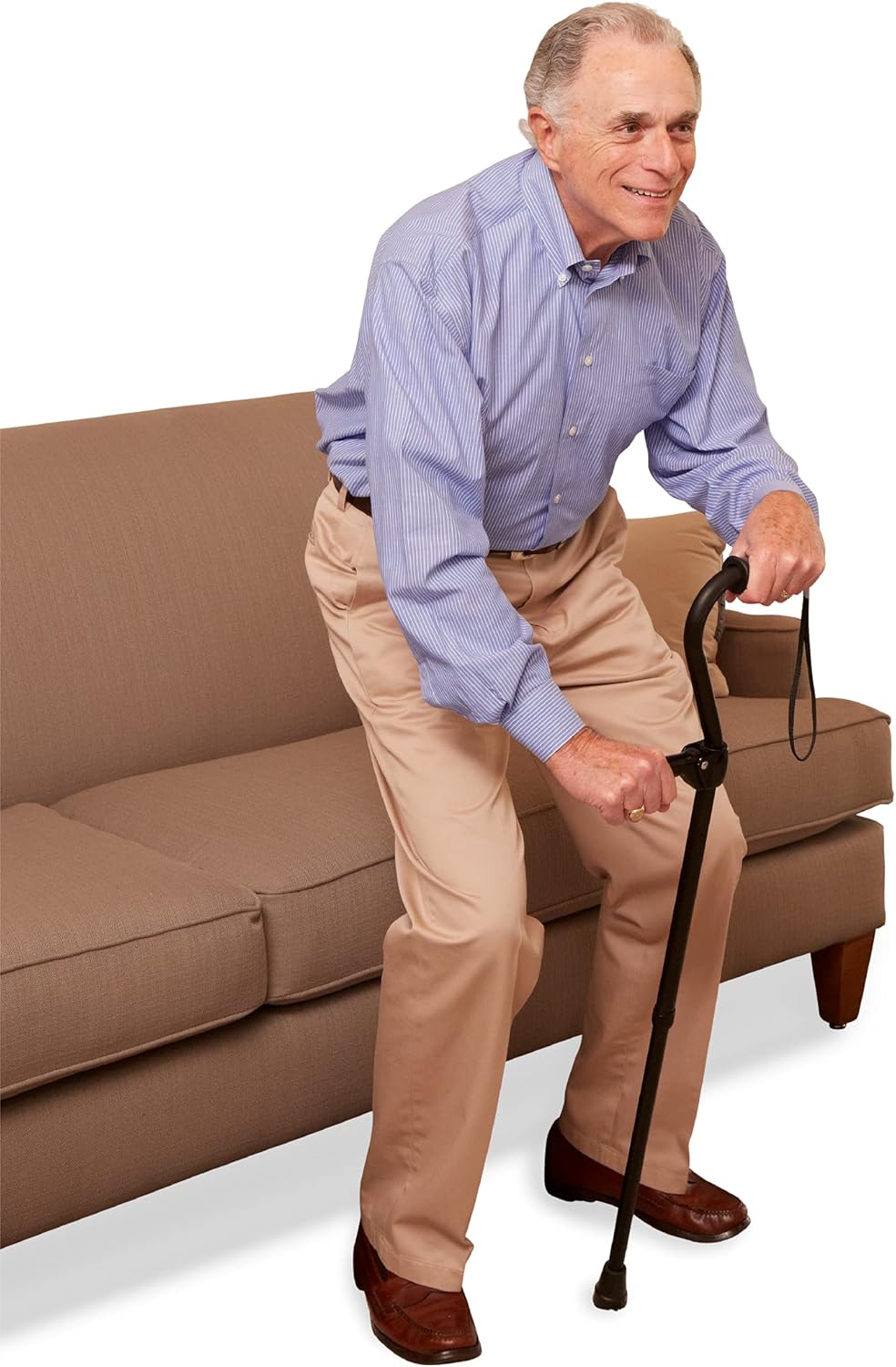 Carex Stand Assist Walking Cane - Includes Secondary Flip Down Handle for Added Support - Uplift Cane and Walking Stick for Seniors, Elderly, Disabled : Health & Household