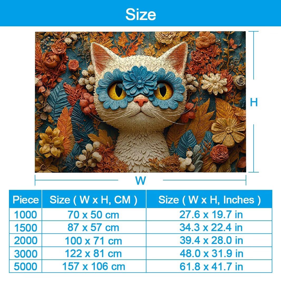 Puzzle Gatto, Puzzle 1000 Pezzi per Adulti, Regalo Donna/Uomo -2517
