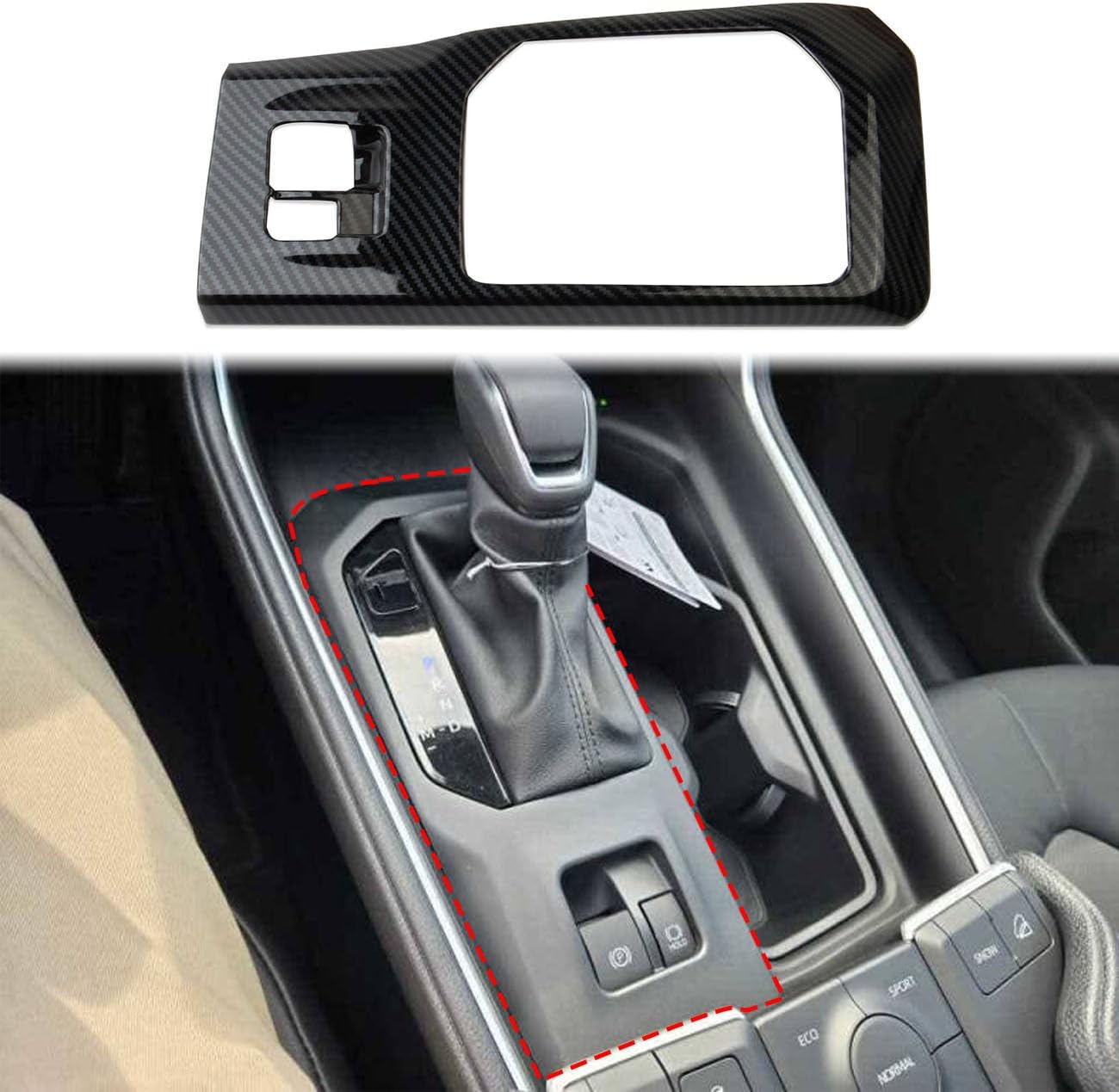 crosselec Carbon Fiber Style Center Console Gear Shift Panel Cover Trim Accessories for Toyota Grand Highlander 2024-2025