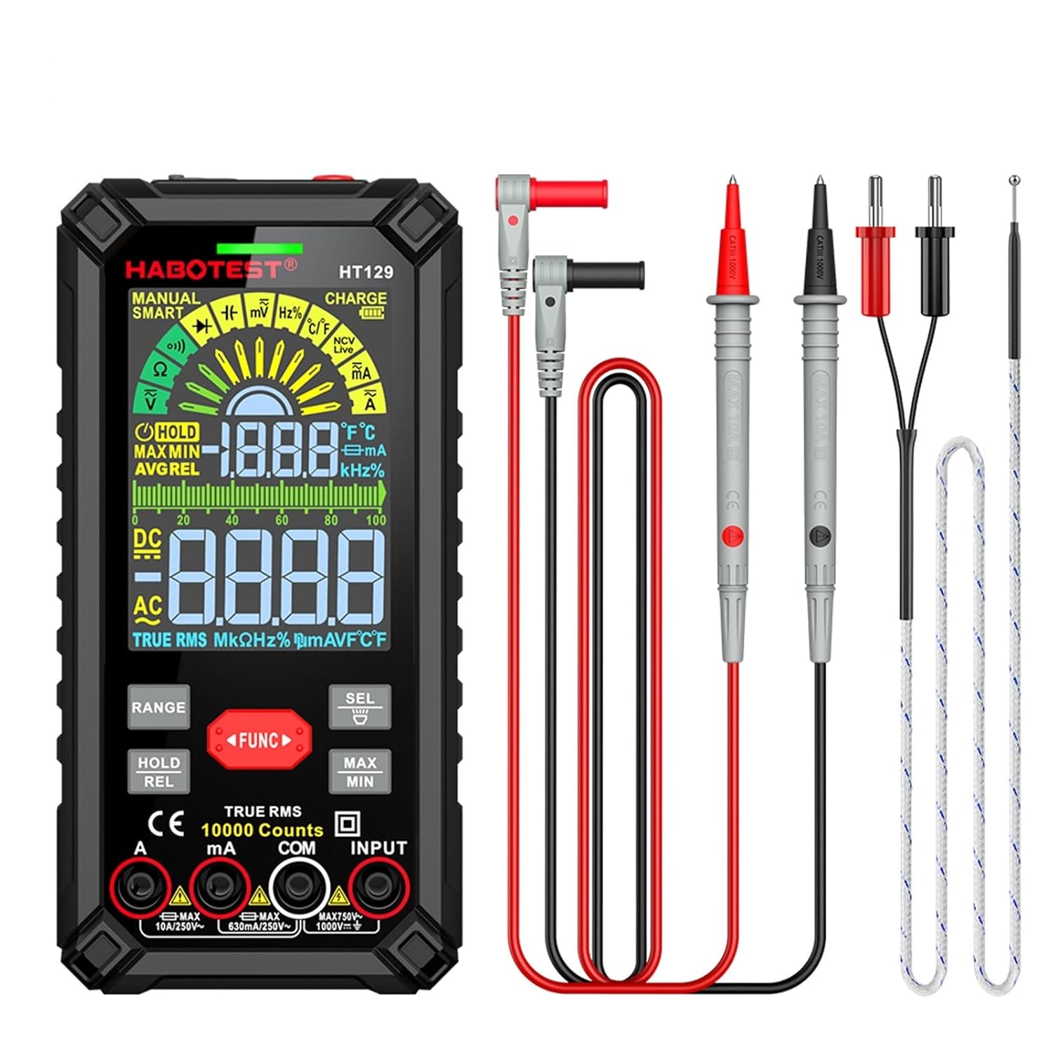 HT129 China Rechargeable 10000 Counts Professional Smart Electrical Tester Multi Meter Tools Digital Multimeter