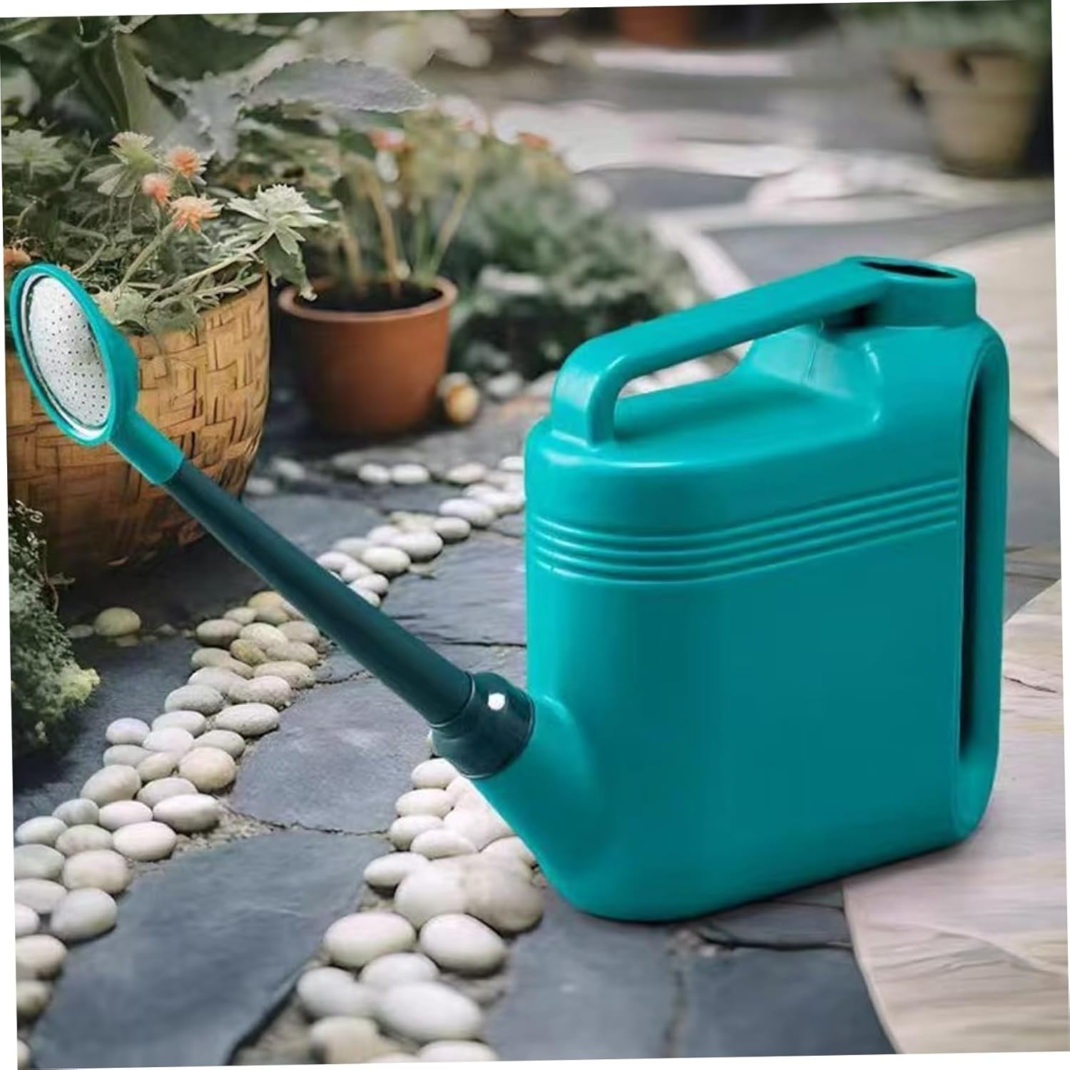 Large Watering Can, 2 Gallon Plastic Watering Can with Long Spout & Removable Head for Indoor Outdoor Plants