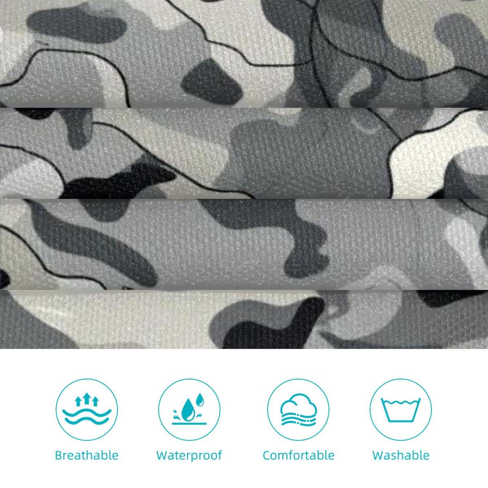 Lot de 2 tabliers de cuisine imperméables et réglables avec 2 poches pour homme et femme Motif peau de camouflage Gris, Imprimé camouflage gris, L:26.2x34.6in/66.5x88cm;M:26.2x26.6in/66.5x67.5cm