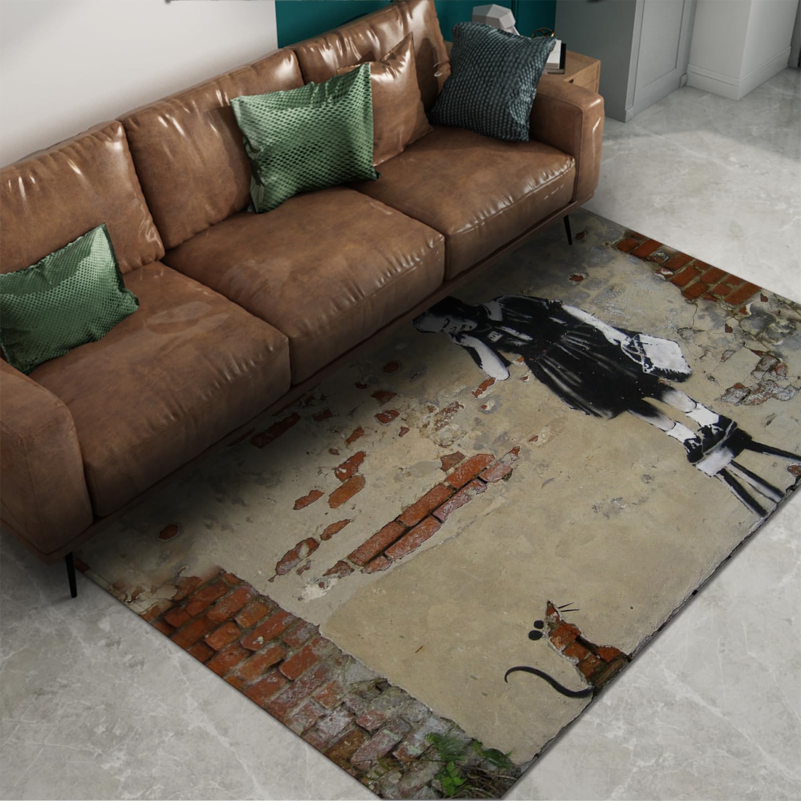 Tapis Banksy Irony antidérapant et lavable : résolvez le problème des tapis glissants et sales