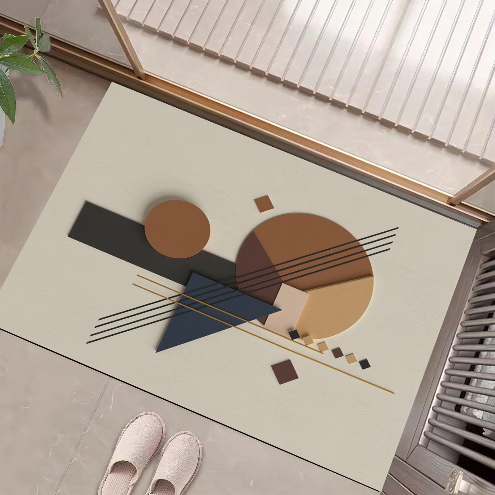 Tapis d'entrée intérieur antidérapant et lavable pour maison avec animaux