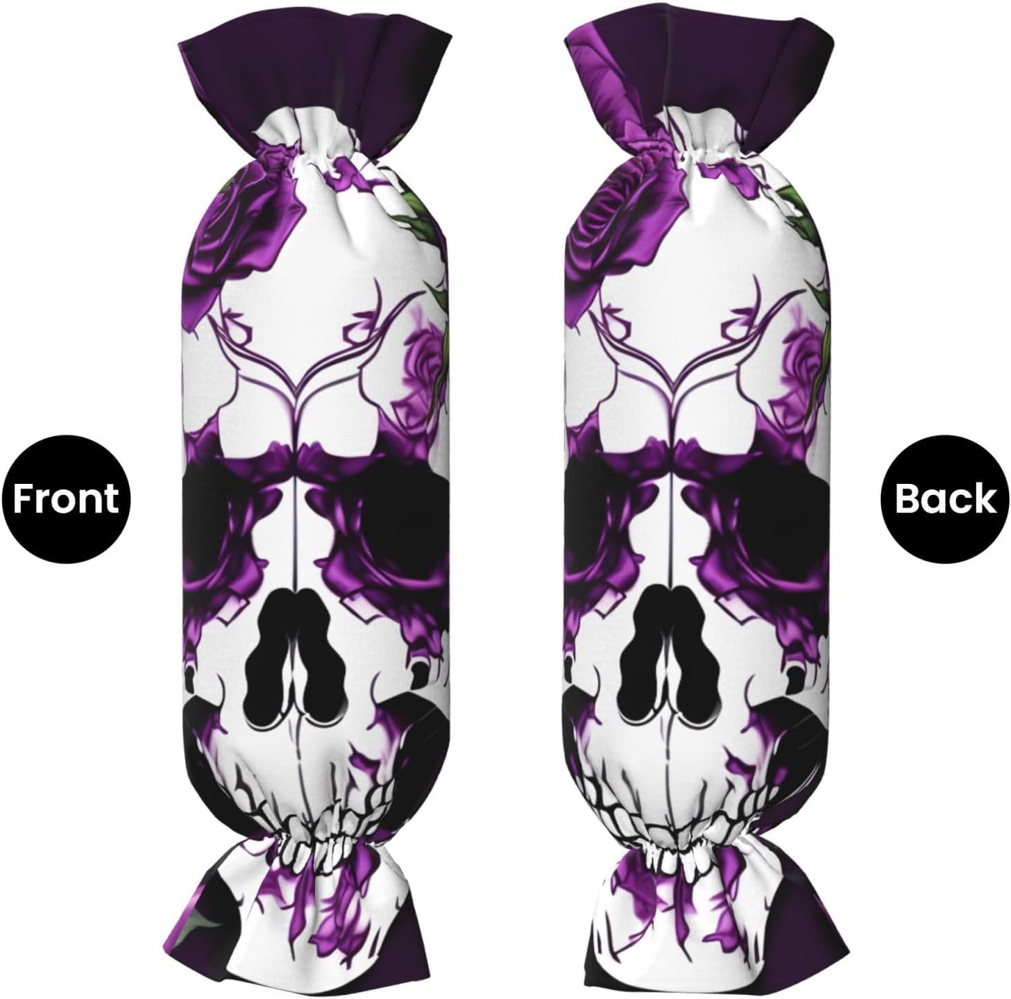 Purple Rose Skeleton Print Candy Cylindrical Comfortable Pillow Throw Pillows Home Decor Easy Maintenance