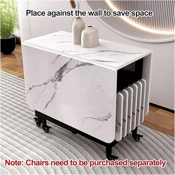 Folding Dining Table Folding Dining Table, Multipurpose Collapsible Drop Leaf Table with Wheels, for Small Spaces and Save Space (Color : Dark Green, Size : Folding Chair (2pcs))