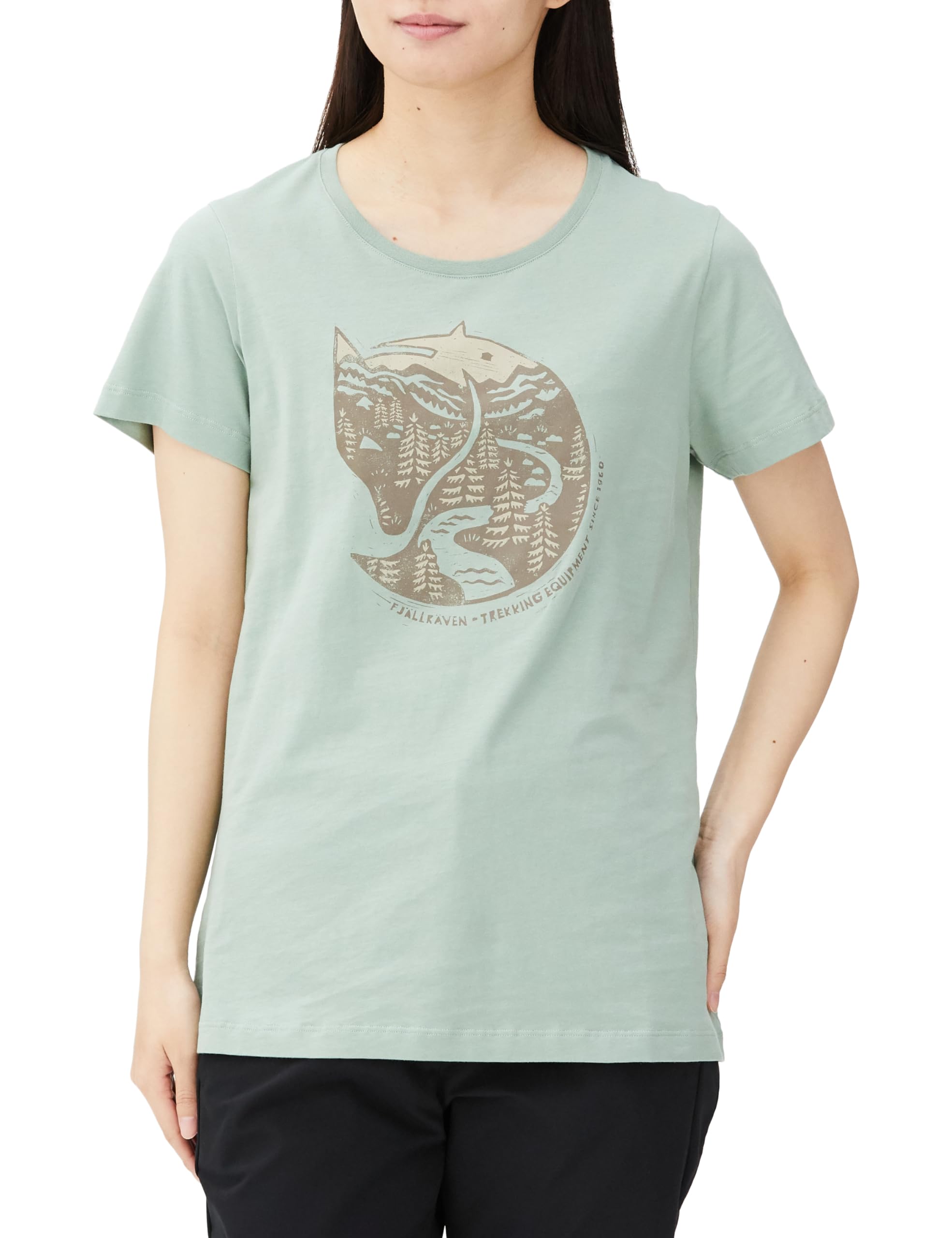 Fjällräven Damen Arctic Fox Print T-Shirt W T-Shirt mit kurzen Ärmeln