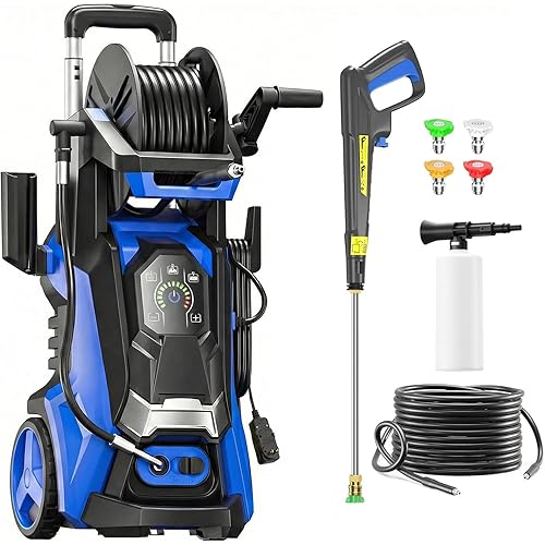 Pressure Washer with Touch Screen, 5000PSIIMAX Power Washers with Foam Cannon, High Pressure Cleaning Machine for Cars, Fences, Patios, Decks and Driveway