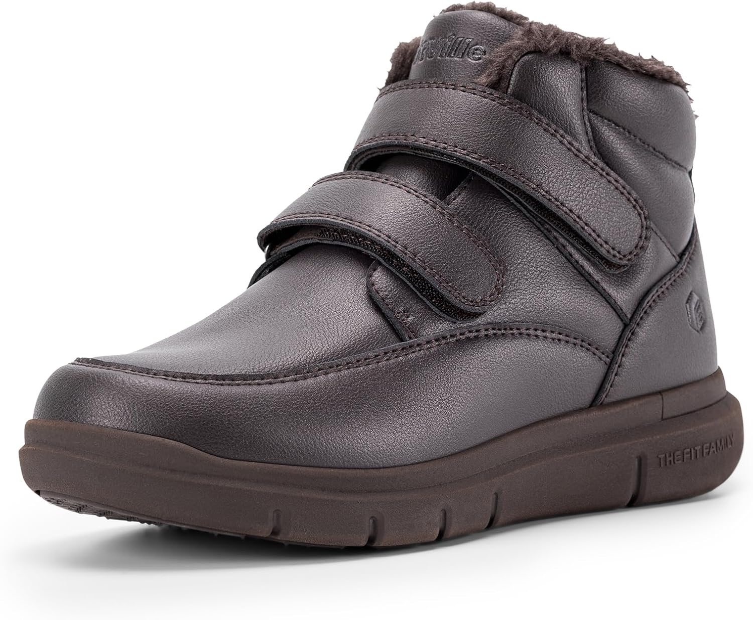FitVille Extra Wide Men's Winter Boots Fur Lined Snow Boots for Men Waterproof Lightweight with Hook and Loop