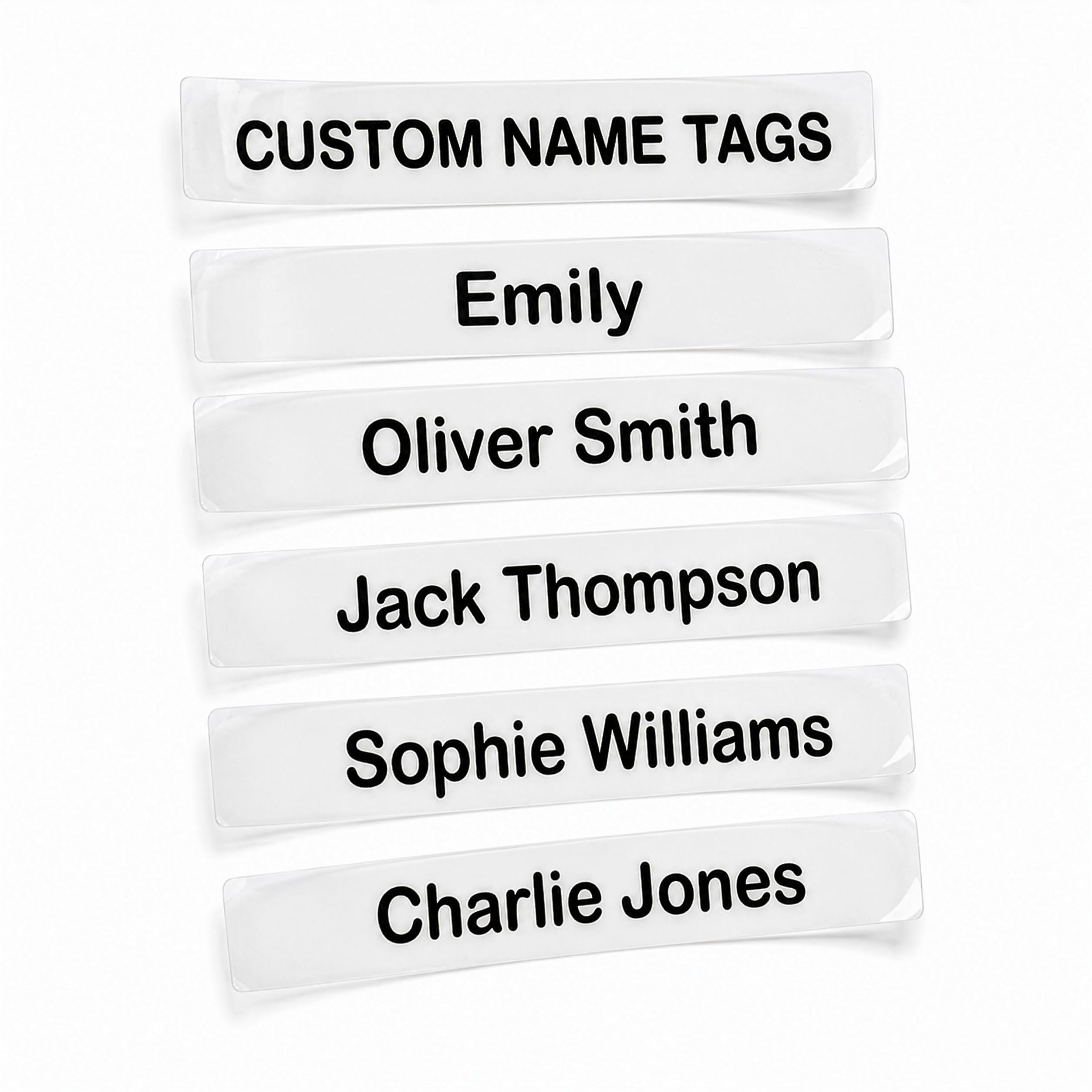 Personalised Iron-On Name Labels for Clothes – Custom DTF Name Tags for School Uniform, Nursery, Care Home & Workwear – Washable Clothing Labels – 50 or 100 Pack
