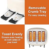 Vista 6 de CUSIMAX Toaster 4 Slice, Retro Toaster with Wide Slots for Bagels, Stainless Steel toaster with 6 Toast Settings, Bagel, Cancel, Defrost & Reheat