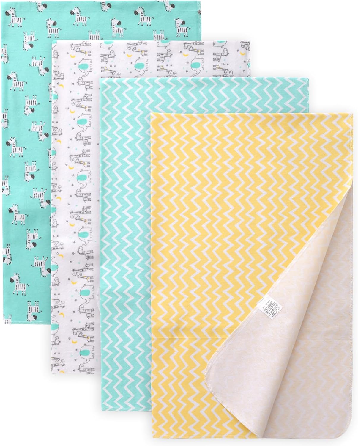 Gina Era Cotton Flannel Receiving Blankets Baby 4 Pcs, Baby Swaddle Blankets, Baby Flannel Blanket 30 X 40 Inch for Boy Girl (Style-1)