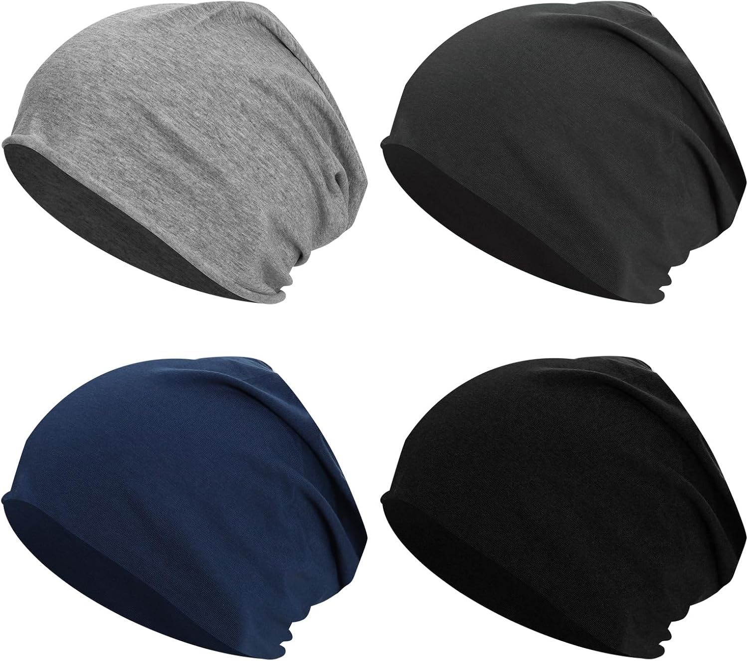 Slouchy Beanie Lightweight Running Beanie Cotton Skull Cap Hip-Hop Soft Hats for Men Women