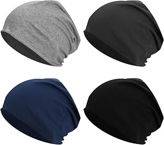 Slouchy Beanie Lightweight Running Beanie Cotton Skull Cap Hip-Hop Soft Hats for Men Women