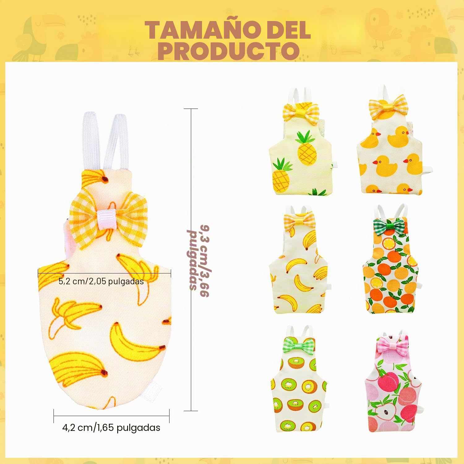 6 pañales FAURAPMNG para pájaros, pañales reutilizables para loros, ropa de cacatúa con cuerda elástica en la espalda, impermeable, capa interior, lavable, pantalones para periquitos, periquitos, mini